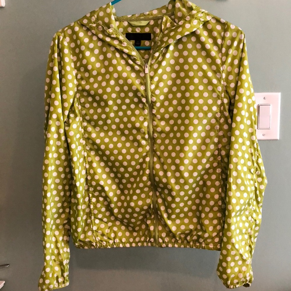 Uniqlo Lime Green Polka Dot Windbreaker Jacket, Sm